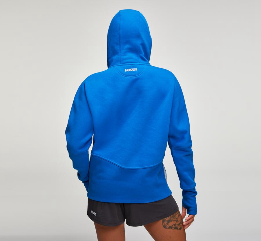 Sudadera Con Capucha Hoka One One Mujer - Performance - Azules - QAK983752